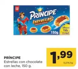 Alimerka PRÍNCIPE Estrellas con chocolate con leche oferta