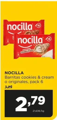 Alimerka NOCILLA Barritas cookies & cream o originales oferta