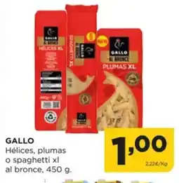 Alimerka GALLO Hélices, plumas o spaghetti xl al bronce oferta