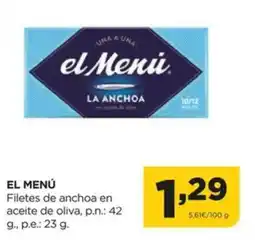 Alimerka EL MENÚ Filetes de anchoa en aceite de oliva oferta