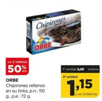 Alimerka ORBE Chipirones rellenos en su tinta oferta