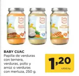Alimerka BABY CUAC Papilla de verduras con ternera, verduras, pollo y arroz o verduras oferta