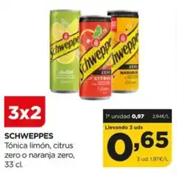 Alimerka SCHWEPPES Tónica limón, citrus zero o naranja zero oferta