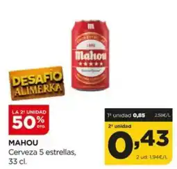 Alimerka MAHOU Cerveza 5 estrellas oferta