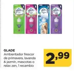 Alimerka GLADE Ambientador frescor de primavera, lavanda & jazmín, mascotas o relax zen, 1 recambio oferta