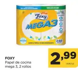 Alimerka FOXY Papel de cocina mega 3, 2 rollos oferta