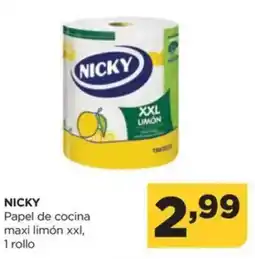 Alimerka NICKY Papel de cocina maxi limón xxl, 1 rollo oferta