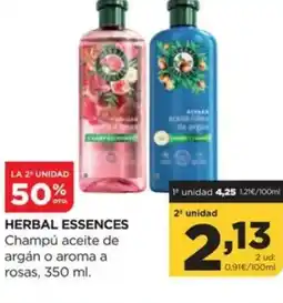 Alimerka HERBAL ESSENCES Champú aceite de argán o aroma a rosas oferta
