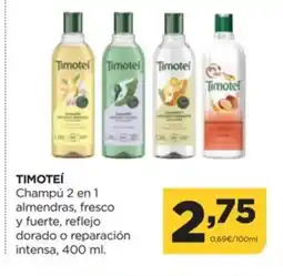 Alimerka TIMOTEÍ Champú 2 en 1 almendras, fresco y fuerte, reflejo dorado o reparación intensa oferta
