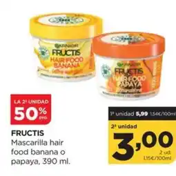 Alimerka FRUCTIS Mascarilla hair food banana o papaya oferta