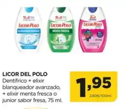 Alimerka LICOR DEL POLO Dentifrico + elixir blanqueador avanzado, + elixir menta fresca o junior sabor fresa oferta