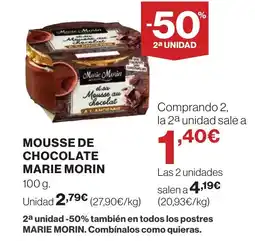Supercor MARIE MORIN Mousse de chocolate oferta