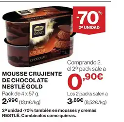Supercor Mousse crujiente de chocolate nestlé gold oferta
