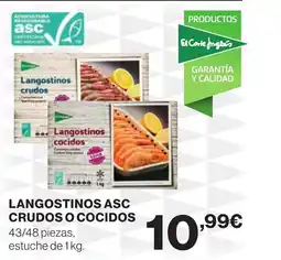 Supercor Langostinos asc crudos o cocidos oferta