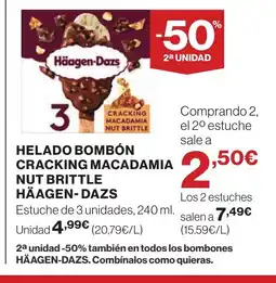 Supercor HÄAGEN-DAZS Helado bombón cracking macadamia nut brittle oferta