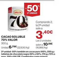Supercor VALOR Cacao soluble 70% oferta