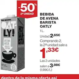 Supercor OATLY Bebida de avena barista oferta