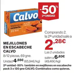 Supercor CALVO Mejillones en escabeche oferta