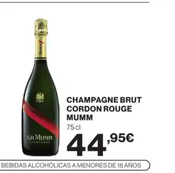 Supercor Champagne brut cordon rouge mumm oferta