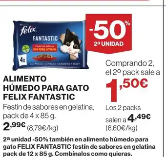 Supercor Alimento húmedo para gato felix fantastic oferta