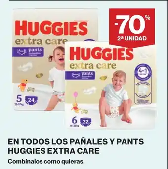 Supercor En todos los pañales y pants huggies extra care oferta