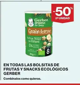 Supercor En todas las bolsitas de frutas y snacks ecológicos gerber oferta