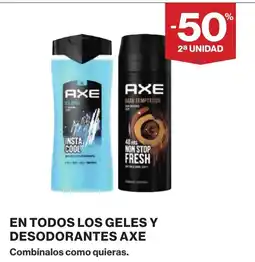 Supercor AXE En todos los geles y desodorantes oferta