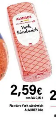 Cash Ifa ALMIREZ Fiambre York sandwich oferta