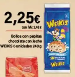 Cash Ifa WEIKIS Bollos con pepitas chocolate con leche 6 unidades oferta