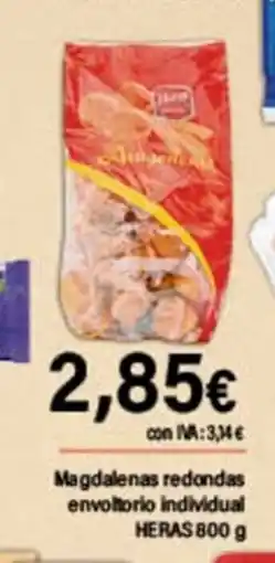 Cash Ifa HERAS Magdalenas redondas envoltorio individual oferta