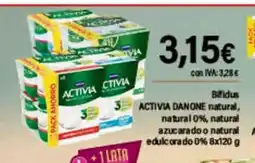 Cash Ifa ACTIVIA DANONE Bifidus natural natural 0% natural azucarado o natural oferta