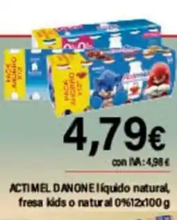 Cash Ifa ACTIMEL DANONE liquido natural fresa kids o natural 0% oferta