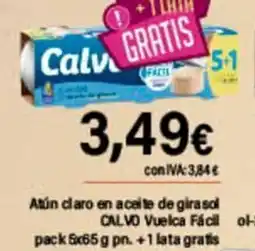 Cash Ifa CALVO Atún claro en aceite de girasol Vuelca Fácil oferta