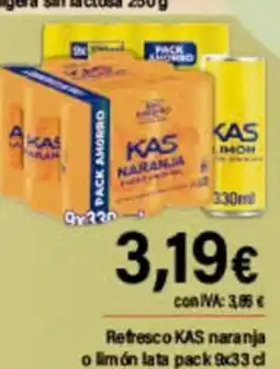 Cash Ifa KAS Refresco naranja o limón oferta