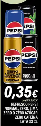 Cash Ifa Refresco pepsi normal, zero, lima zero o zero azúcar zero cafeína oferta