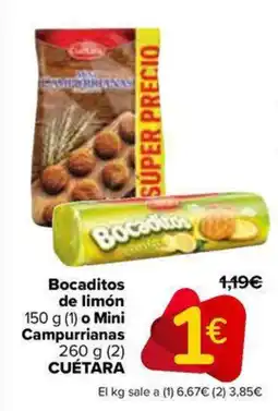 Carrefour Market CUÉTARA Bocaditos de limón o Mini Campurrianas oferta