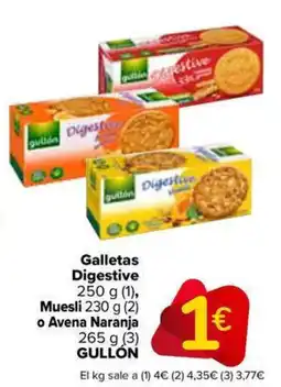 Carrefour Market GULLON Galletas Digestive Muesli o Avena Naranja oferta