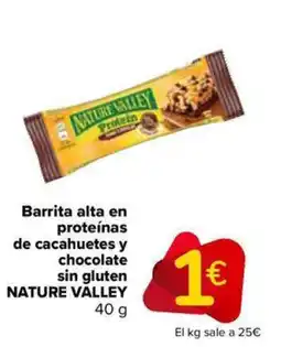 Carrefour Market NATURE VALLEY Barrita alta en proteínas de cacahuetes y chocolate sin gluten oferta