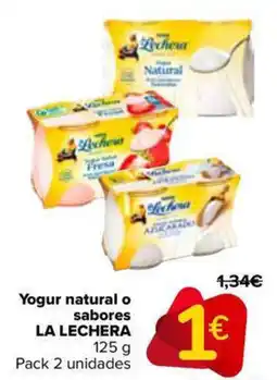Carrefour Market LA LECHERA Yogur natural o sabores oferta