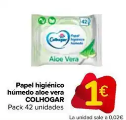 Carrefour Market COLHOGAR Papel higiénico húmedo aloe vera oferta