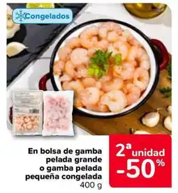 Carrefour Market En bolsa de gamba pelada grande o gamba pelada pequeña congelada oferta