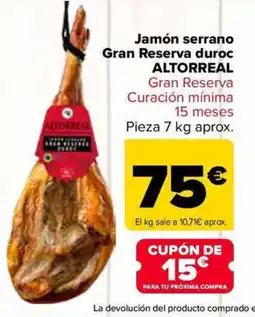 Carrefour Market ALTORREAL Jamón serrano Gran Reserva duroc oferta