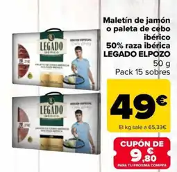 Carrefour Market LEGADO ELPOZO Maletín de jamón o paleta de cebo ibérico 50% raza ibérica oferta