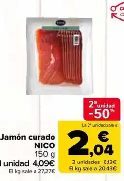 Carrefour Market NICO Jamón curado oferta