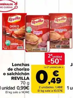 Carrefour Market REVILLA Lonchas de chorizo o salchichón oferta
