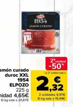 Carrefour Market ELPOZO Jamón curado duroc XXL 1954 oferta