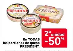 Carrefour Market PRÉSIDENT En todas las porciones de queso oferta