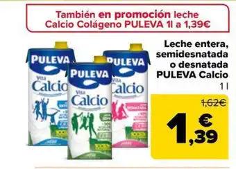 Carrefour Market PULEVA Leche entera, semidesnatada o desnatada Calcio oferta