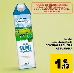 Carrefour Market Central lechera asturiana - leche semidesnatada oferta