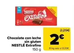 Carrefour Market Nestlé - chocolate con leche sin gluten extrafino oferta